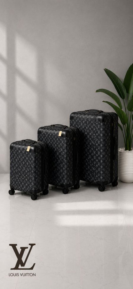 شنط سفر 3 قطع Louis Vuitton أسود